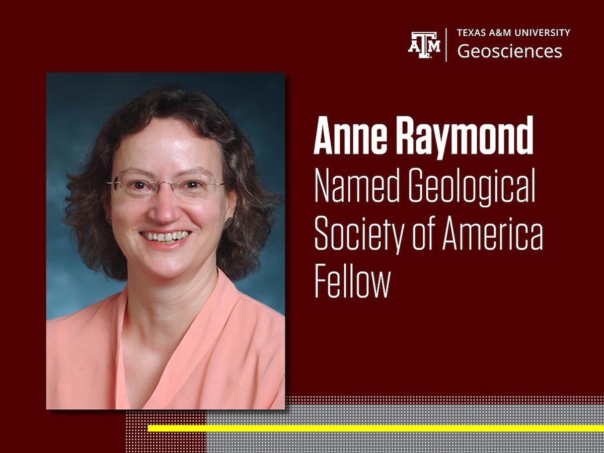 Anne Raymond named Geological Society of America Fellow. 