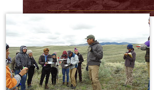 Dr. Brent Miller leading Field Camp in Montana in May 2019. (Photo by Robyn Blackmon.)