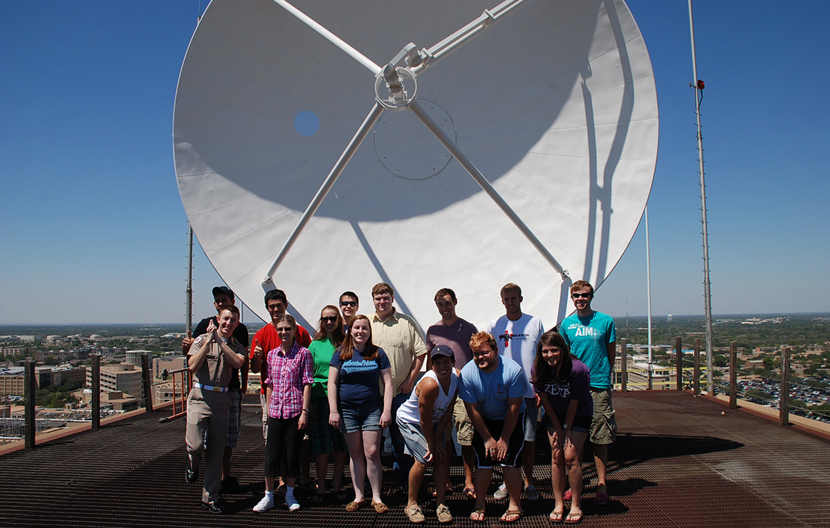 The Aggie Doppler Radar (ADRAD) is located on the roof of the David G. Eller Oceanography & Meteorology Building, or O&M Building.