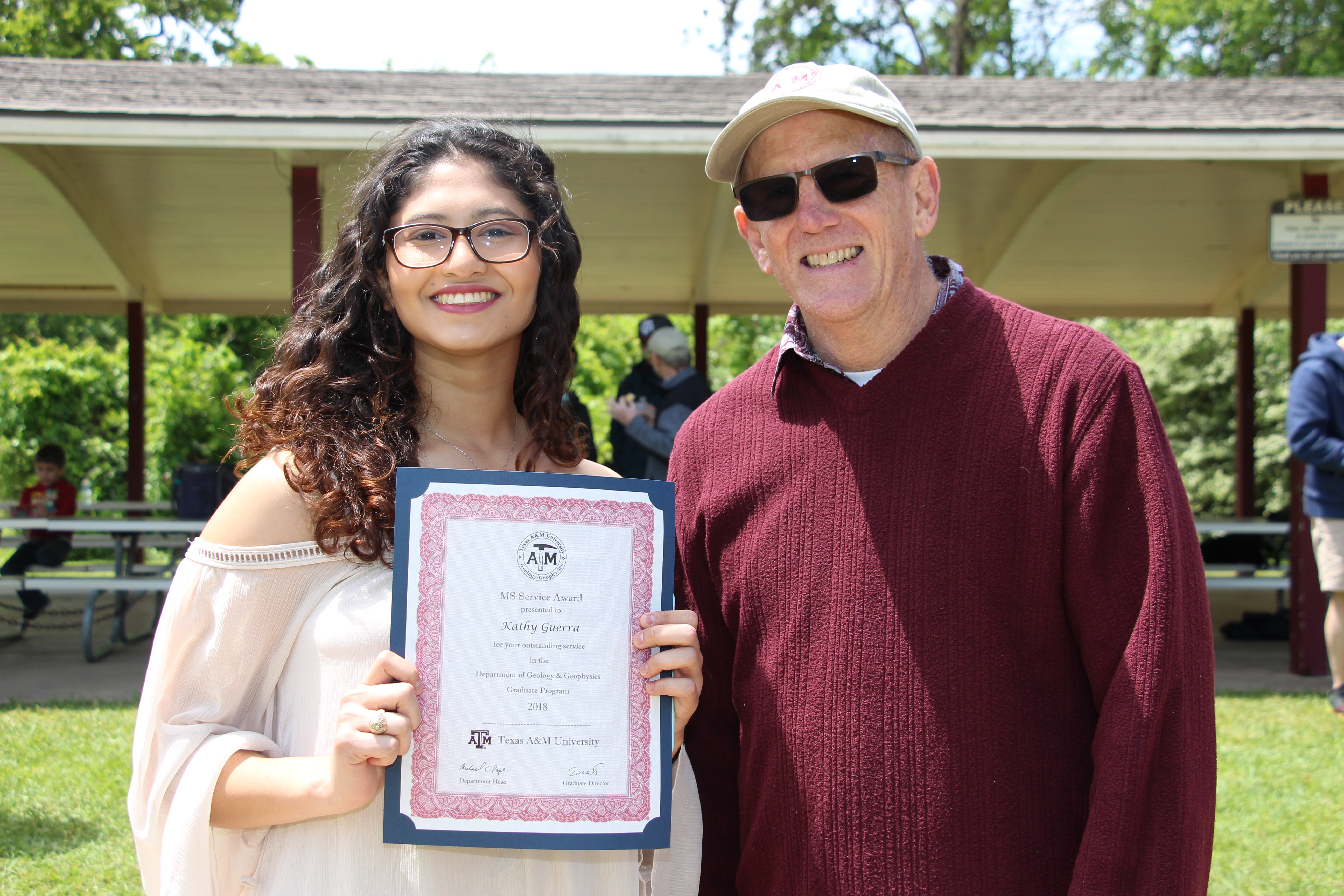 Kathie Guerra with Department Head, Dr. Mike Pope