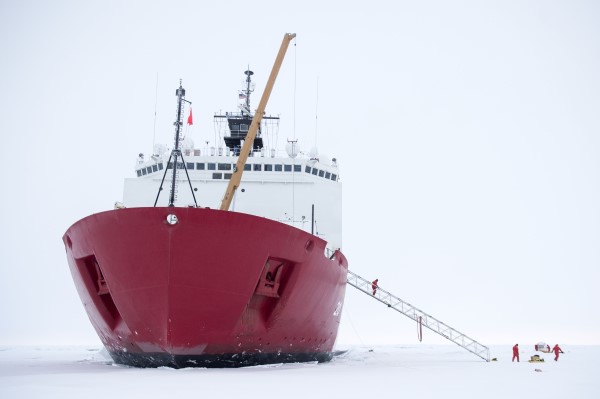 Arctic Ocean sea ice operations about the USCGC Healy on the 2015 U.S. GEOTRACES cruise. (Photo courtesy of Cory Mendenhall, U.S. Coast Guard.)