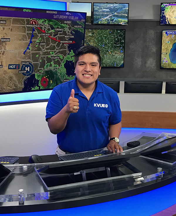 Trujillo at KVUE Austin, during his internship there in summer 2018.