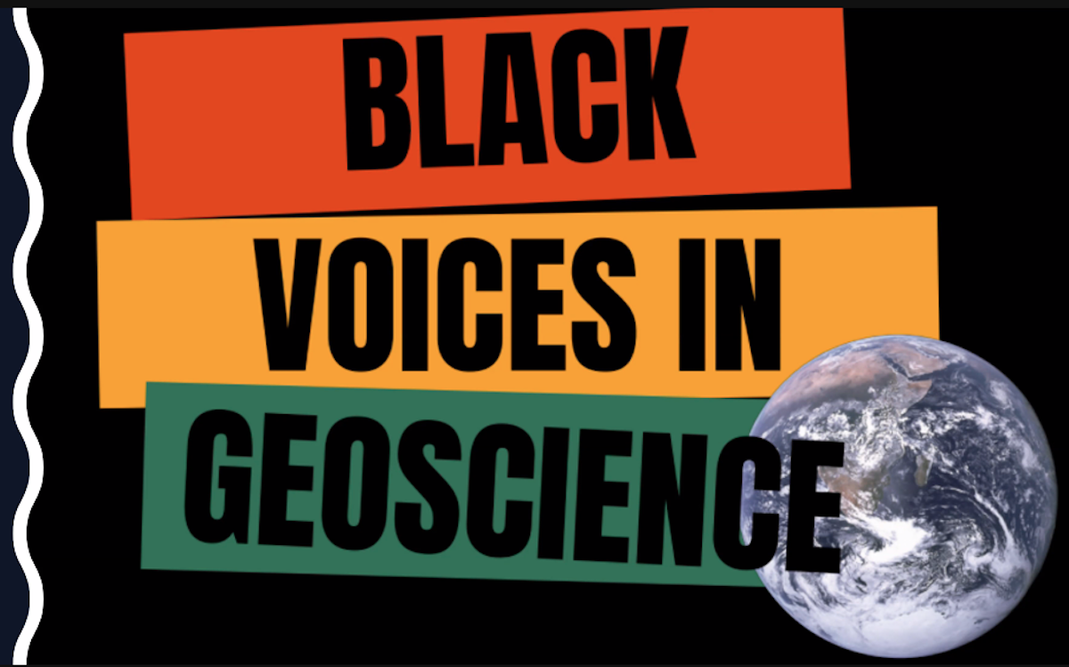 Black Voices in the Geosciences event graphic. Designed by Peace Eze.