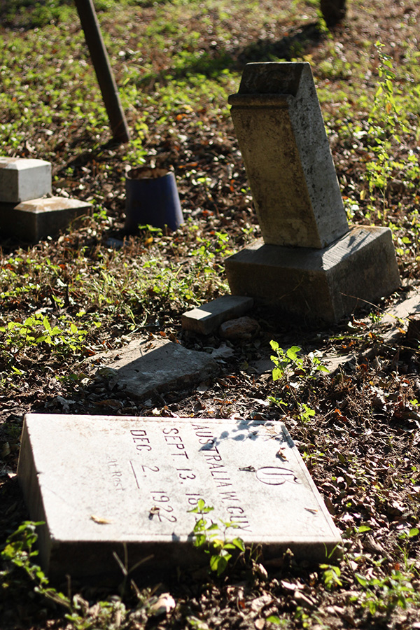 Grave markers in Camptown Cemetery.