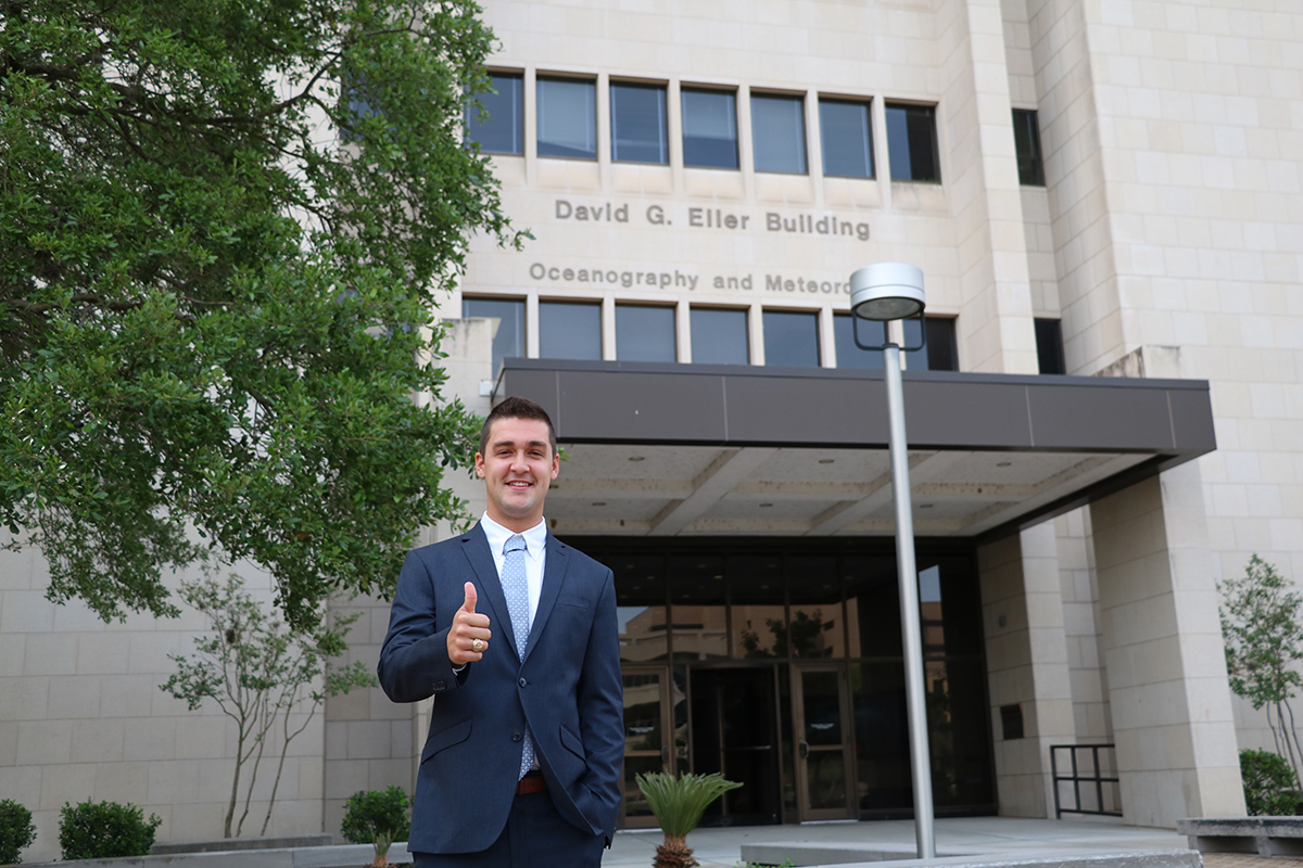 Meteorology student Ethan Williams '18. (Photo by Chris Mouchyn.)