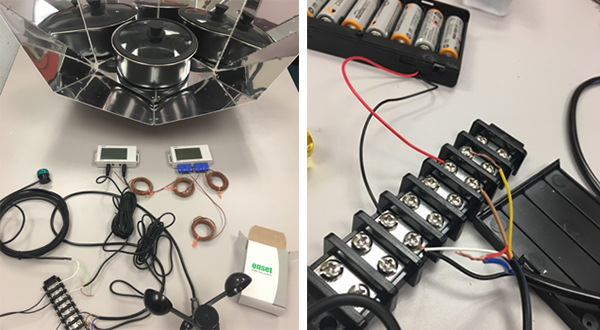 Solar cooker instrumentation. (Photos by Ethan Williams.)