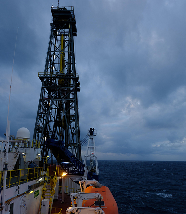 The JOIDES Resolution drill ship. (Credit: Patrick Fulton / IODP)