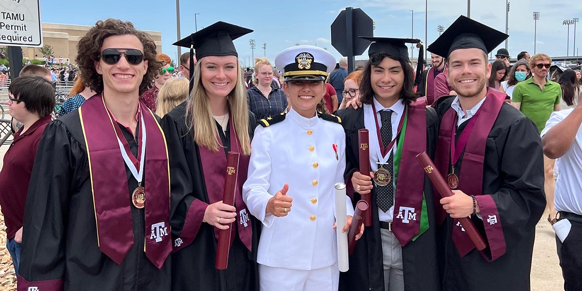 Recent graduate Jose Martinez (second from the right) graduating with friends. Image credit: Jose Martinez.