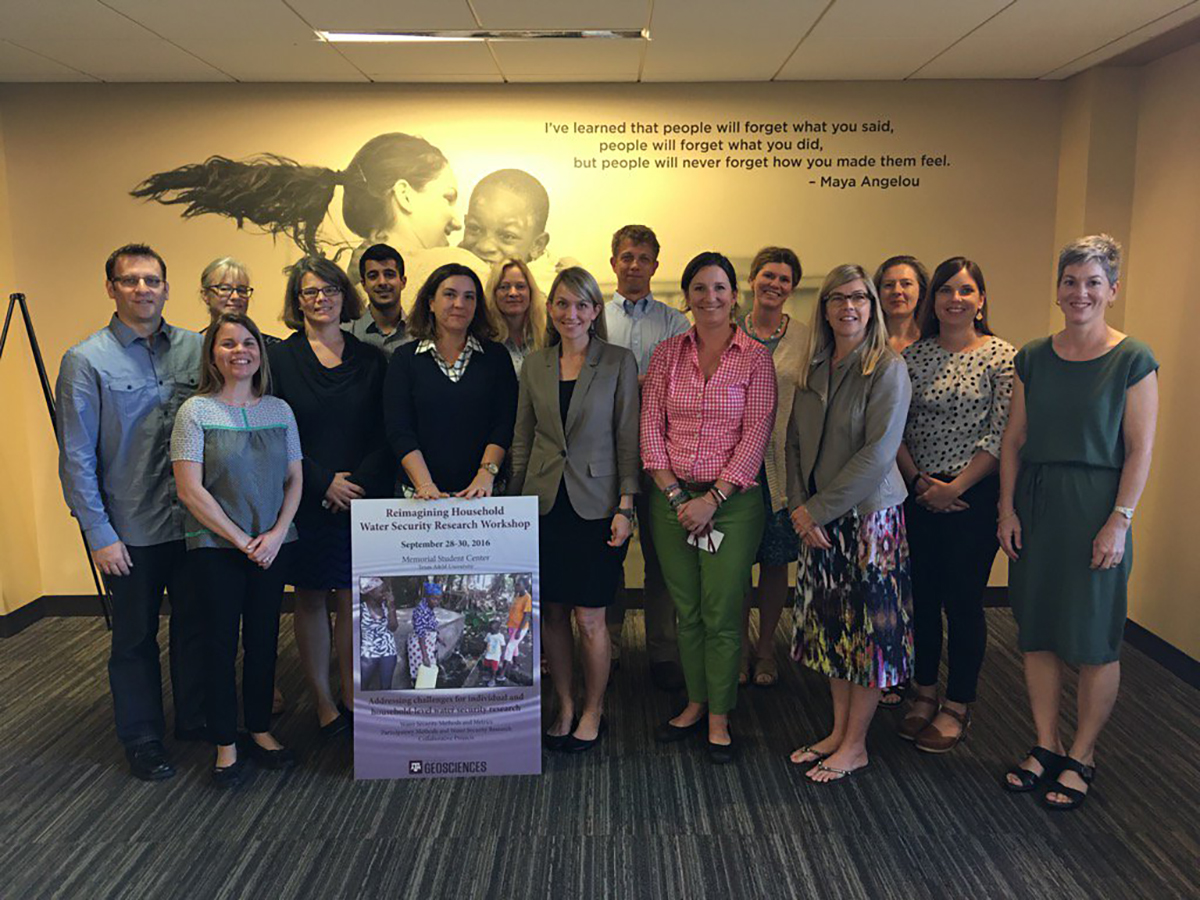 “Rethinking Household Water Insecurity: Methods and Metrics” HWISE Workshop participants at Texas A&M University in September 2016. (Photo courtesy of Dr. Wendy Jepson.)