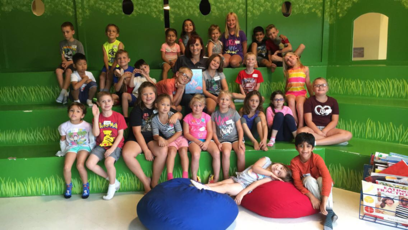 Group photo of the “Under the Sea” camp after Dr. Chrissy Wiederwohl read the book “Larry Gets Lost Under the Sea.” (Photo courtesy of the Children’s Museum of the Brazos Valley.)