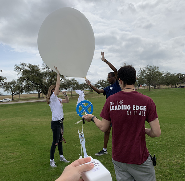 Vallecillo experienced launching weather balloons in meteorology courses in the College of Geosciences.