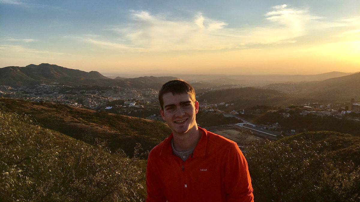 Brian Lynch ’19 at sunset, overlooking Guanajuato. (All photos courtesy of Brian Lynch.)