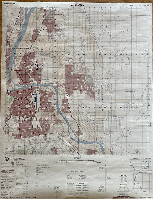 Erol was instrumental in creating maps like this one of Khartoum, Sudan, in 1990.