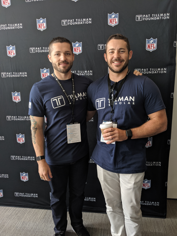 Lance Belobrajdic (2018 Awardee) and Blaze Belobrajdic (2019 Awardee), who is Belobrajdic’s brother and currently a Texas A&M Engineering student, at the Pat Tillman Leadership Summit. (Photo courtesy of the Pat Tillman Foundation.)