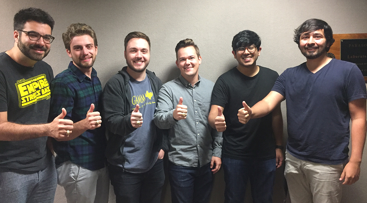 The TRAIL TREK app development team: Bryce Schumacher, Spencer Harder, Dillon Garner, Kevin Connally, Nahiyan Khandker, Nathan Manickavasagam. (Photo courtesy of Kevin Connally)