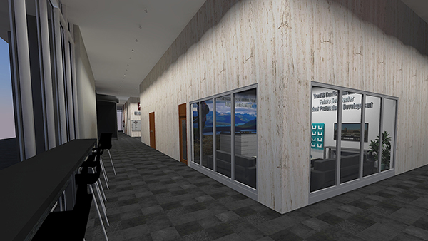 Renderings of the Traci ‘11 and Curtis Samford ‘83 Geosciences Career Center.