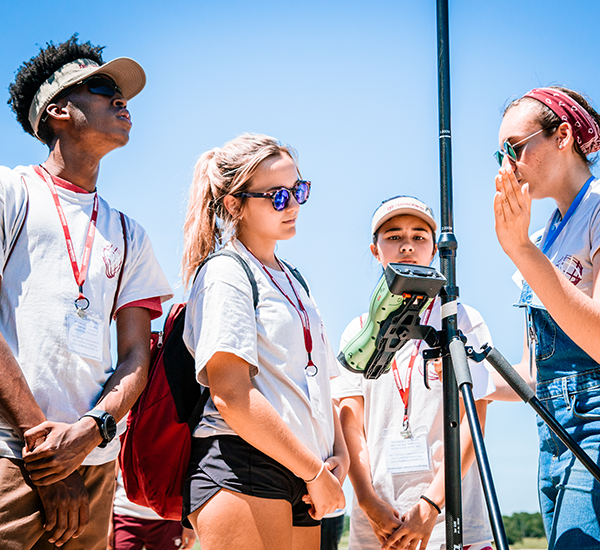 GeoX 2019 participants doing field work at the Triple JJJ Ranch. (Photo by the Texas A&M Foundation.)