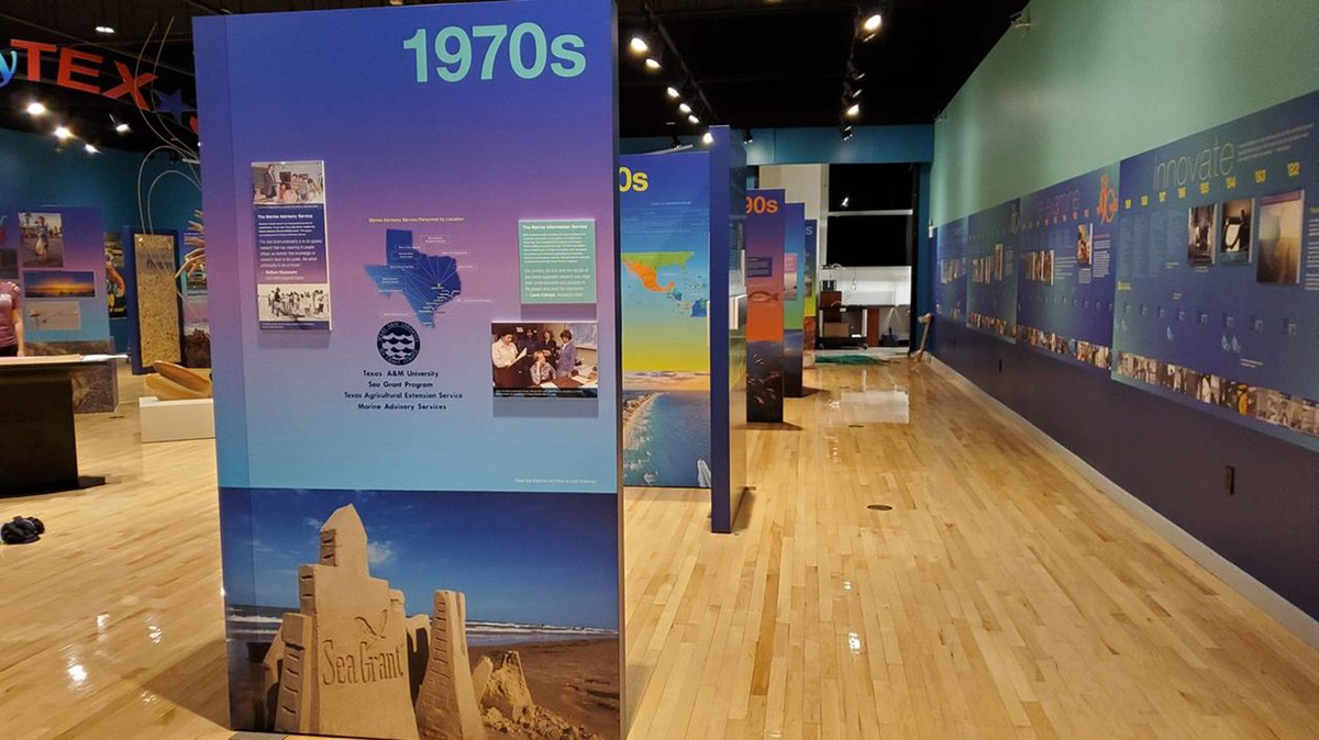 The Texas Sea Grant exhibit at the Bush Library and Museum. (Photo courtesy of Texas Sea Grant.)