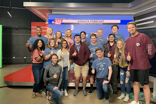 Sherman was the vice president of TAMSCAMS and organized a visit to a San Antonio TV station to learn more about broadcast meteorology.