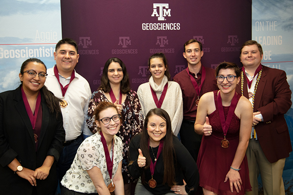 College of Geosciences Medallion Milestone Scholars - Bronze Medallion recipients. (Photo by Stephanie Taylor, Texas A&M Geosciences.)


