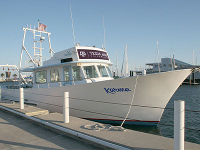 The 57-foot former working shrimp boat known as the Karma served as Texas Sea Grant’s floating classroom. Texas Sea Grant welcomed students of all ages aboard to learn about wildlife, water quality, marine transportation, and more.