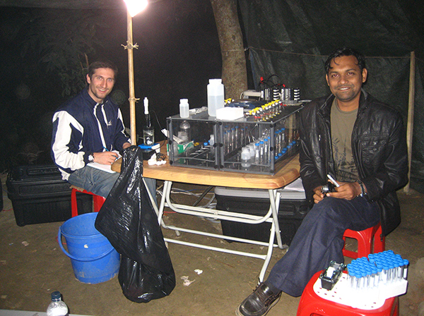 Dr. Ivan Mihajlov and Imtiaz Choudhury, conducting field work in Bangladesh.  (Photo courtesy of Mihajlov.)