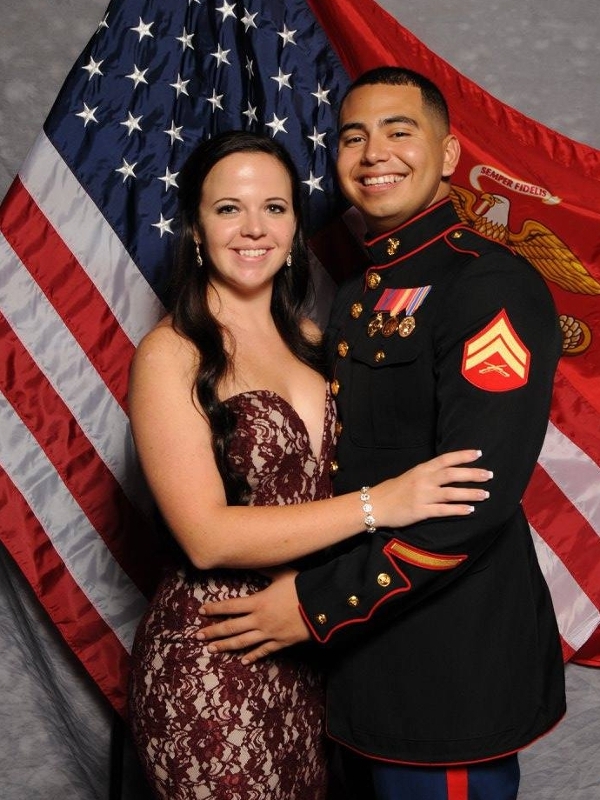 Luis Martinez and his wife, Karina Riches, at a Marine Corps Ball. (Photo courtesy of Luis Martinez.)