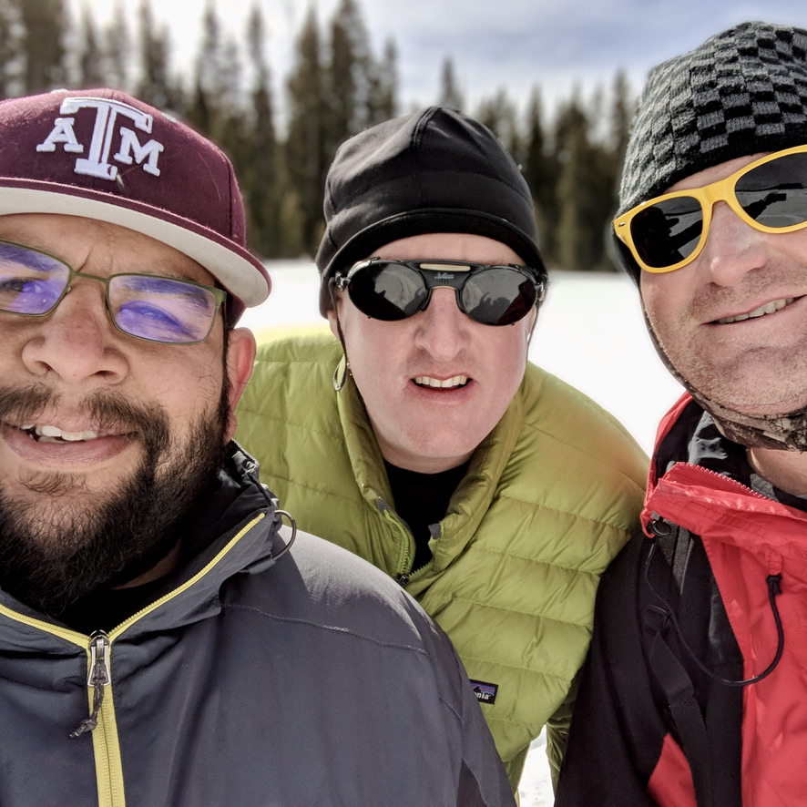 Manuel Salgado, Dr. Andrew Klein and AJ Uehlinger conducting field work in Grand Mesa, Colorado. (Photo by Manny Salgado)