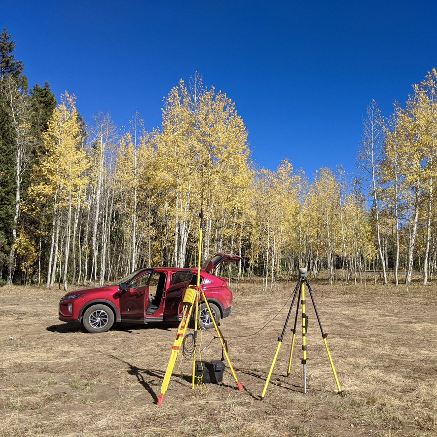 GPS base station during field work in 2020. (Photo by Manny Salgado)