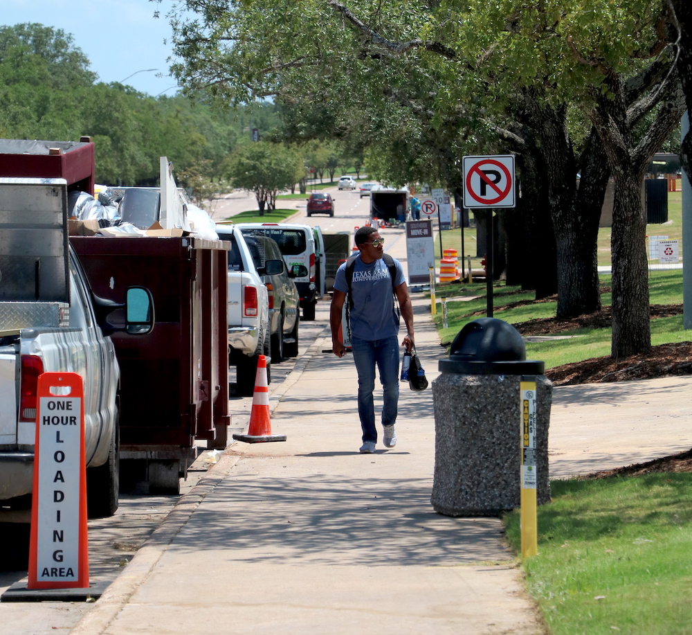 Unloading area near the North Side Residence Halls.