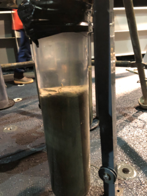 The tubes collect seawater and sediment samples when the multi-corer is lowered to the seafloor. (Photo courtesy of James Wright.)