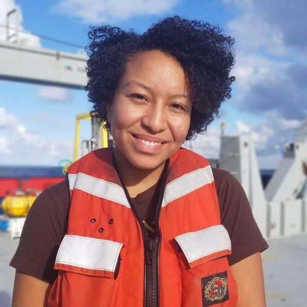 Dr. Bryant pictured serving as a mentor and instructor for the NSF program, Science, Technology, Engineering and Math Student Experiences Aboard Ships (STEM SEAS). (Photo courtesy of Dr. Bryant.)