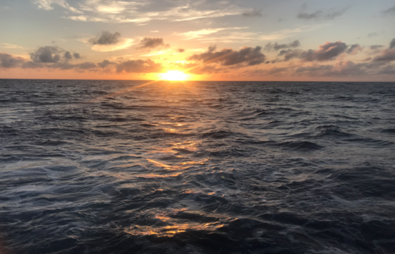 Sunset over the North Atlantic. (Photo courtesy of Alyssa Alsante.)