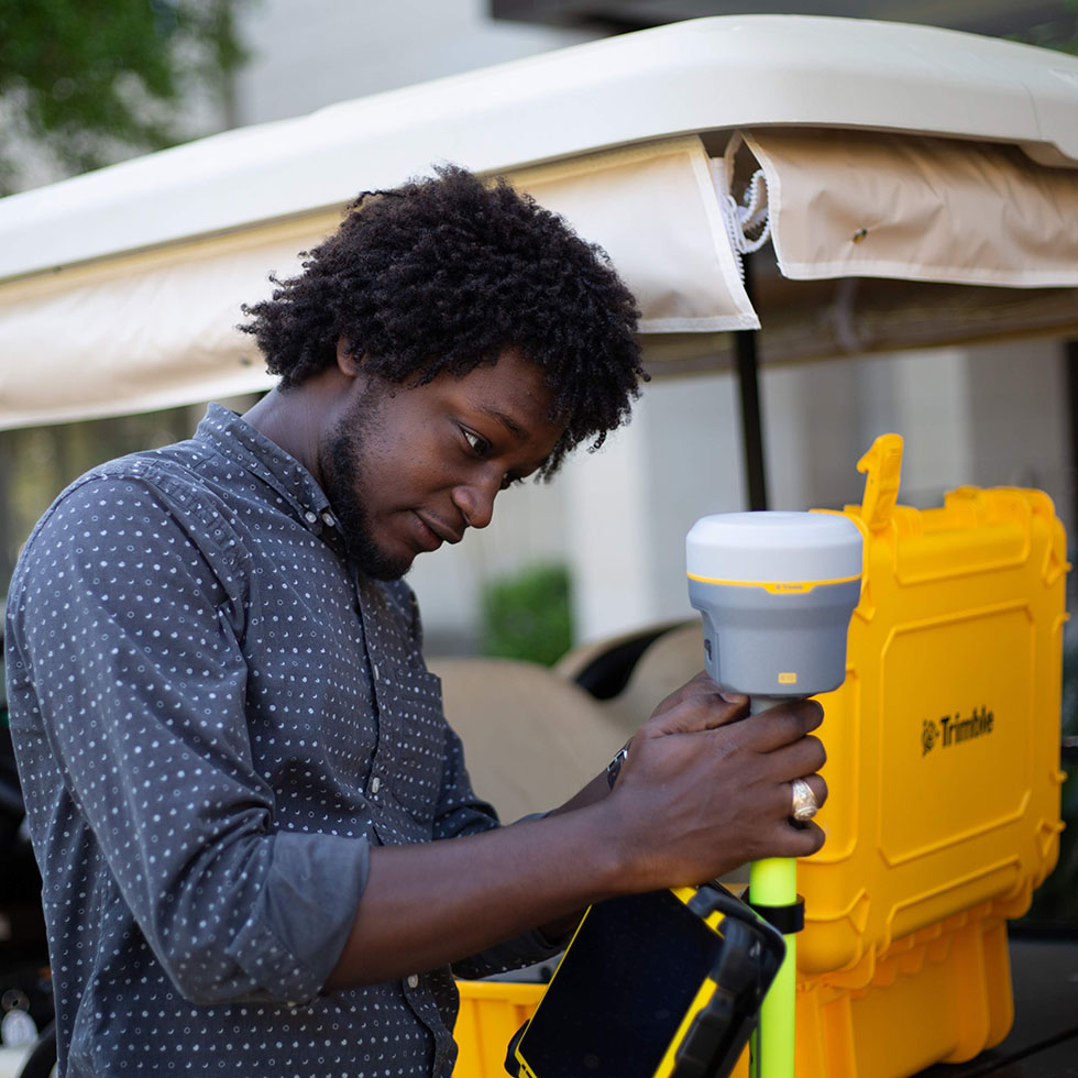 College of Geosciences students using Trimble products. (Photos by Chris Mouchyn, Texas A&M Geosciences.)