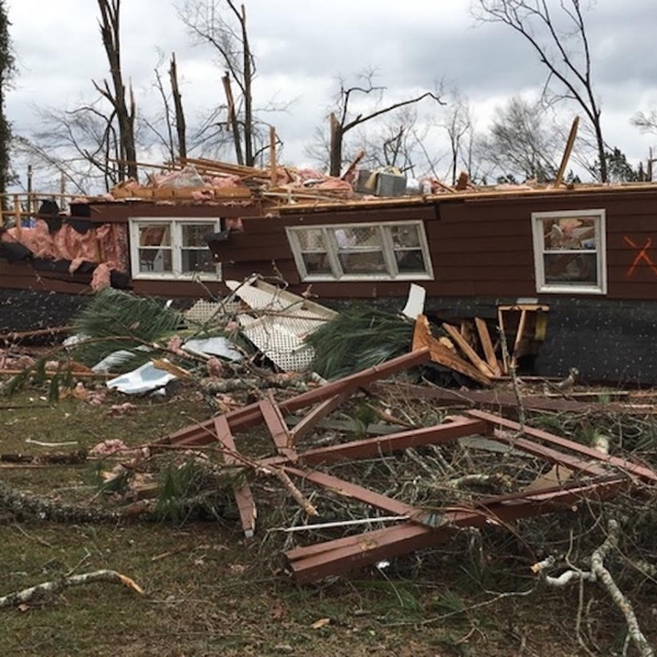 Damage from a tornado in Albany, GA on January 22, 2017. (Photo by Tyler Fricker.)