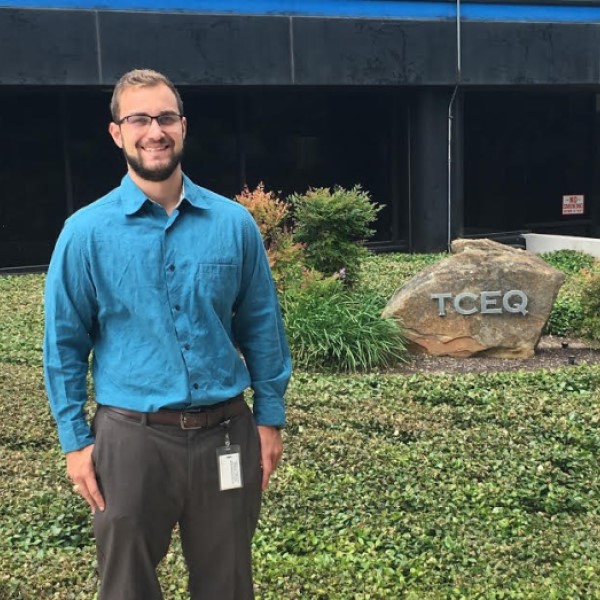 Damian Simonini at Texas Commission on Environmental Quality, in Austin, Texas. (Photo courtesy of Damian Simonini.)