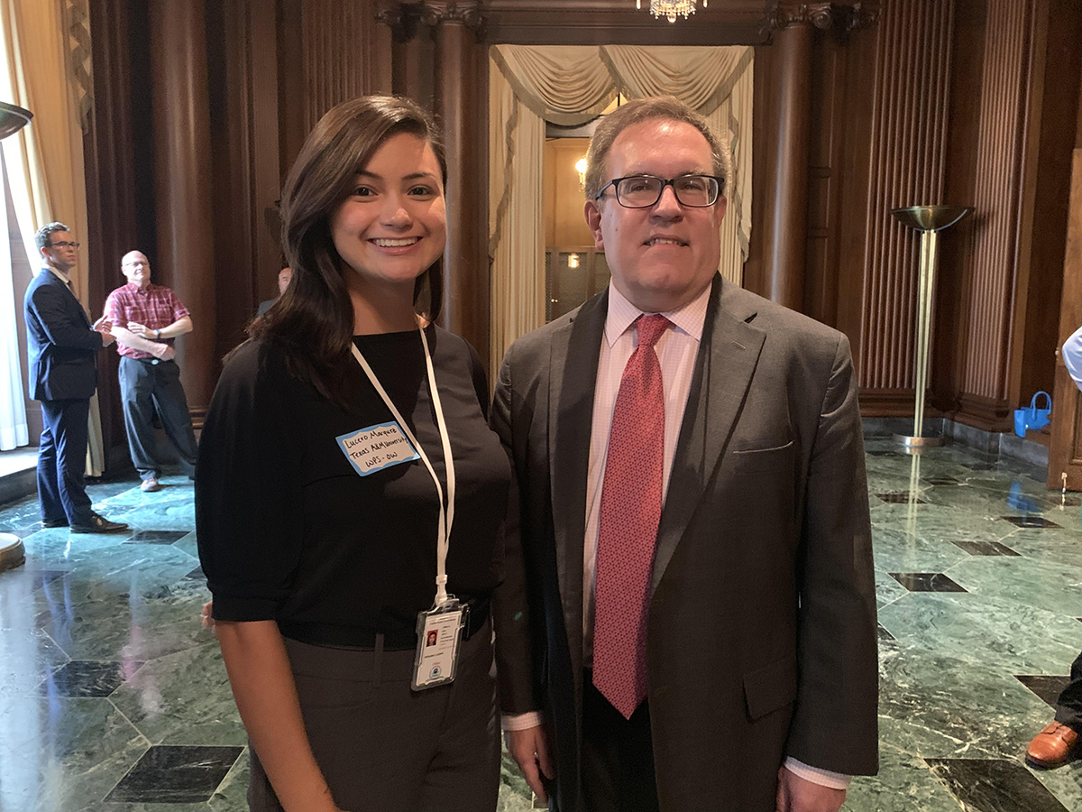 Marquez with the EPA Administrator, Andrew Wheeler. (Photo courtesy of Lucero Marquez.) 