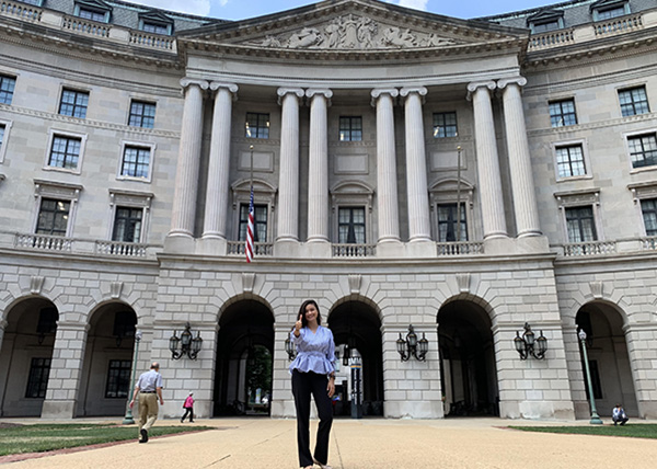 Marquez in front of the EPA Headquarters. (Photo Courtesy of Lucero Marquez.) 